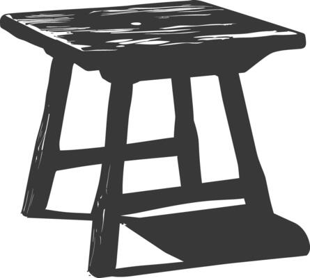 AI generated Silhouette Wooden Table black color only