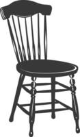 AI generated Silhouette Wooden Chair black color only vector