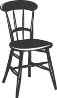 AI generated Silhouette Wooden Chair black color only vector
