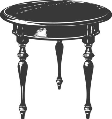AI generated Silhouette Wooden Table black color only