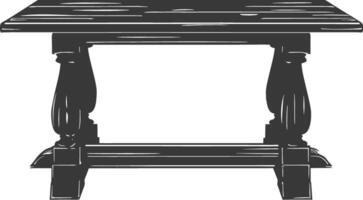 AI generated Silhouette Wooden Table black color only vector