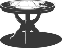 AI generated Silhouette Wooden Table black color only vector