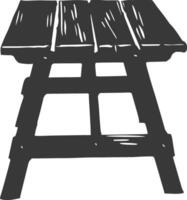 AI generated Silhouette Wooden Table black color only vector