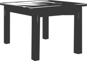 AI generated Silhouette Wooden Table black color only vector