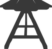 AI generated Silhouette Wooden Table black color only vector