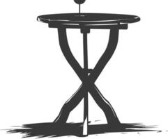 AI generated Silhouette Wooden Table black color only vector