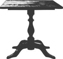 AI generated Silhouette Wooden Table black color only vector