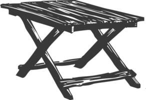 AI generated Silhouette Wooden Table black color only vector