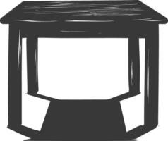 AI generated Silhouette Wooden Table black color only vector