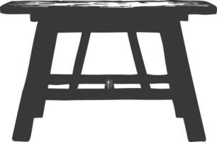 AI generated Silhouette Wooden Table black color only vector