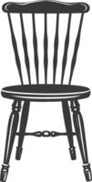 AI generated Silhouette Wooden Chair black color only vector