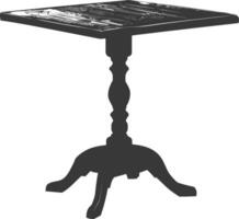 AI generated Silhouette Wooden Table black color only vector