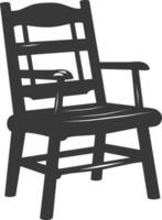 AI generated Silhouette Wooden Chair black color only vector