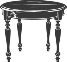 AI generated Silhouette Wooden Table black color only vector