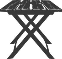 AI generated Silhouette Wooden Table black color only vector