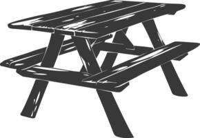 AI generated Silhouette Wooden Table black color only vector