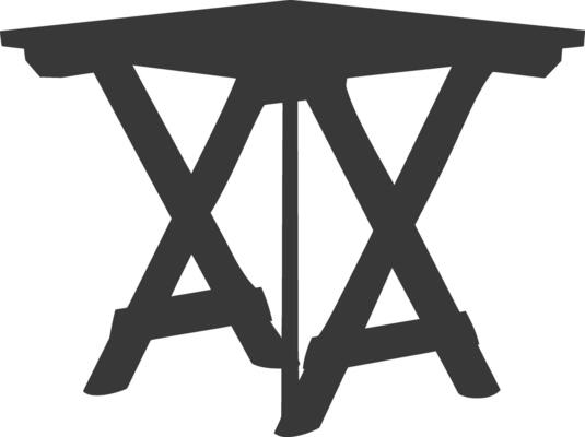 AI generated Silhouette Wooden Table black color only