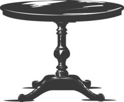 AI generated Silhouette Wooden Table black color only vector