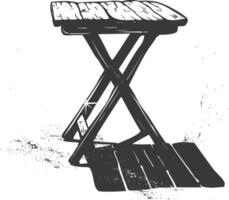 AI generated Silhouette Wooden Table black color only vector