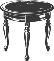 AI generated Silhouette Wooden Table black color only vector