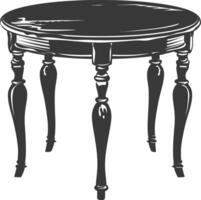 AI generated Silhouette Wooden Table black color only vector