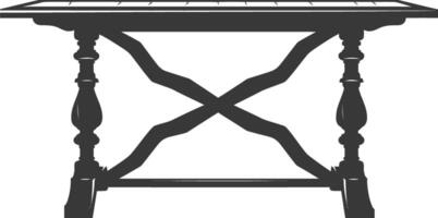 AI generated Silhouette Wooden Table black color only vector