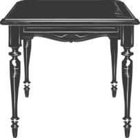 AI generated Silhouette Wooden Table black color only vector