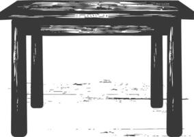 AI generated Silhouette Wooden Table black color only vector