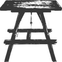 AI generated Silhouette Wooden Table black color only vector