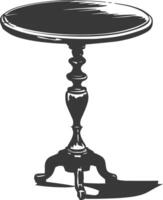 AI generated Silhouette Wooden Table black color only vector