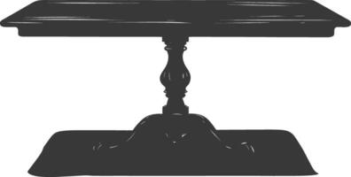 AI generated Silhouette Wooden Table black color only vector