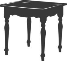 AI generated Silhouette Wooden Table black color only vector