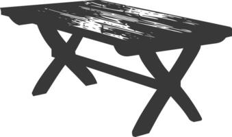 AI generated Silhouette Wooden Table black color only vector