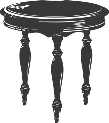 AI generated Silhouette Wooden Table black color only