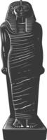 AI generated Silhouette ancient sarcophagus black color only vector