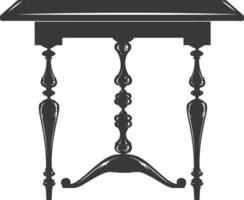 AI generated Silhouette Wooden Table black color only vector