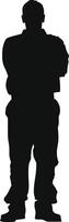 AI generated Silhouette prisoner in jail black color only full body vector