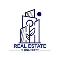 real inmuebles logo. construcción arquitectura edificio vector