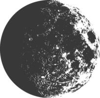 AI generated Silhouette First Quarter Moon black color only vector