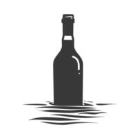 AI generated Silhouette a bottle black color only vector