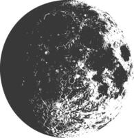 AI generated Silhouette First Quarter Moon black color only vector