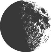 AI generated Silhouette First Quarter Moon black color only vector