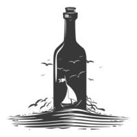 AI generated Silhouette a bottle black color only vector