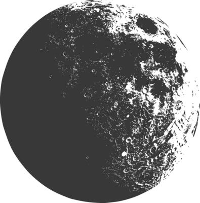 AI generated Silhouette Crescent Moon black color only