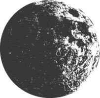 AI generated Silhouette First Quarter Moon black color only vector