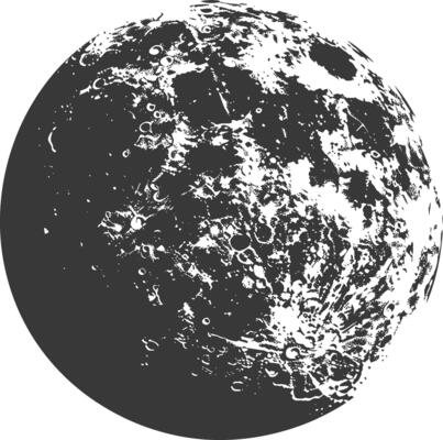 AI generated Silhouette First Quarter Moon black color only