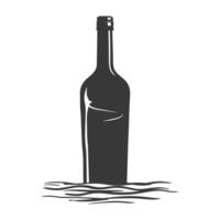 AI generated Silhouette a bottle black color only vector