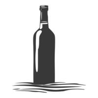 AI generated Silhouette a bottle black color only vector