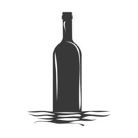 AI generated Silhouette a bottle black color only vector