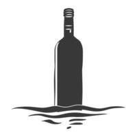 AI generated Silhouette a bottle black color only vector